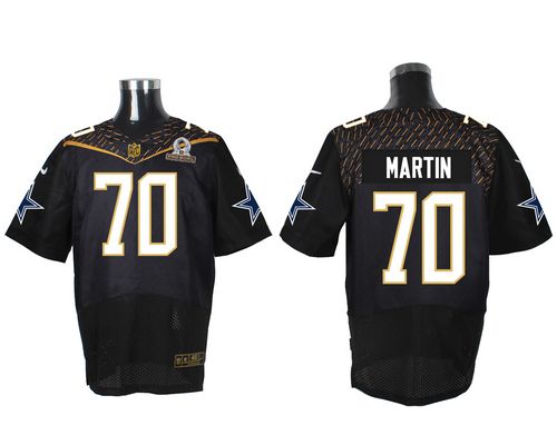 Nike Cowboys #70 Zack Martin Black 2016 Pro Bowl Men's Stitched NFL Elite Jersey
